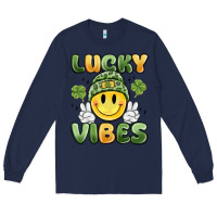 Navy lucky vibes Long Sleeve Tee - MaliasSmallBusiness