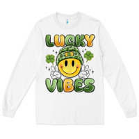 White lucky vibes Long Sleeve Tee - MaliasSmallBusiness