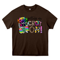 Chocolate Brown getting my cray on Heavy Core Tee - CowhideDigitalArt