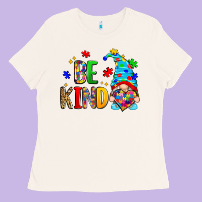 Be Kind Autism Gnome Ladies Tee Designed By Zillion Design Studio