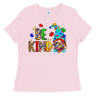 Bubblegum Pink be kind autism gnome Ladies Tee - Zillion Design Studio