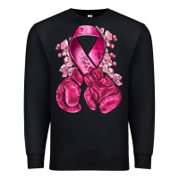 Black breast cancer with boxing gloves Premium Sweatshirt - NancyCooperArtShop