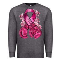 Charcoal Heather breast cancer with boxing gloves Premium Sweatshirt - NancyCooperArtShop
