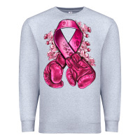 Heather Grey breast cancer with boxing gloves Premium Sweatshirt - NancyCooperArtShop