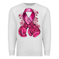 Oatmeal Heather breast cancer with boxing gloves Premium Sweatshirt - NancyCooperArtShop