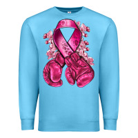 Ocean Blue breast cancer with boxing gloves Premium Sweatshirt - NancyCooperArtShop