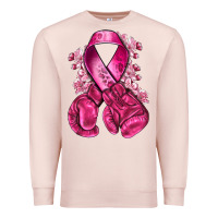 Pale Pink breast cancer with boxing gloves Premium Sweatshirt - NancyCooperArtShop
