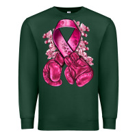 Sports Green breast cancer with boxing gloves Premium Sweatshirt - NancyCooperArtShop
