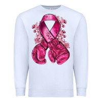 White breast cancer with boxing gloves Premium Sweatshirt - NancyCooperArtShop