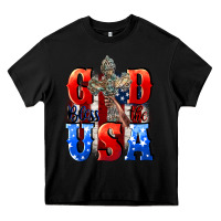 Black God bless the USA  4th of july Heavy Core Tee - CowGirlArtShop