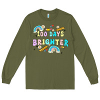 Army Green 100 days brighter Long Sleeve Tee - MaliasSmallBusiness
