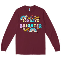 Burgundy 100 days brighter Long Sleeve Tee - MaliasSmallBusiness