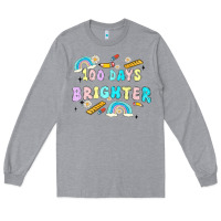 Heather Grey 100 days brighter Long Sleeve Tee - MaliasSmallBusiness