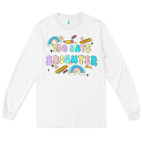 White 100 days brighter Long Sleeve Tee - MaliasSmallBusiness