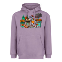 Lavender Basketball coffee cups Heavyweight Hoodie - NancyCooperArtShop