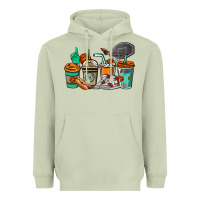Matcha Basketball coffee cups Heavyweight Hoodie - NancyCooperArtShop