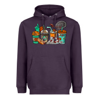 Plum Basketball coffee cups Heavyweight Hoodie - NancyCooperArtShop