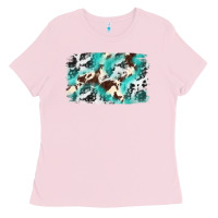 Bubblegum Pink Cowhide Background Western Ladies Tee - texasbilliewilder