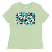 Matcha Cowhide Background Western Ladies Tee - texasbilliewilder