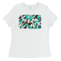 White Cowhide Background Western Ladies Tee - texasbilliewilder