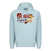 Blue Mist the hell i wont with sassy pinup cowgirl Premium Hoodie - texasbilliewilder
