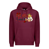 Burgundy the hell i wont with sassy pinup cowgirl Premium Hoodie - texasbilliewilder