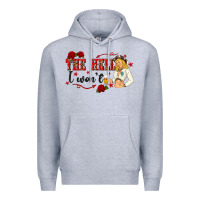 Heather Grey the hell i wont with sassy pinup cowgirl Premium Hoodie - texasbilliewilder
