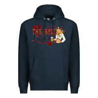 Navy the hell i wont with sassy pinup cowgirl Premium Hoodie - texasbilliewilder