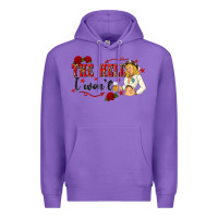 Purple the hell i wont with sassy pinup cowgirl Premium Hoodie - texasbilliewilder