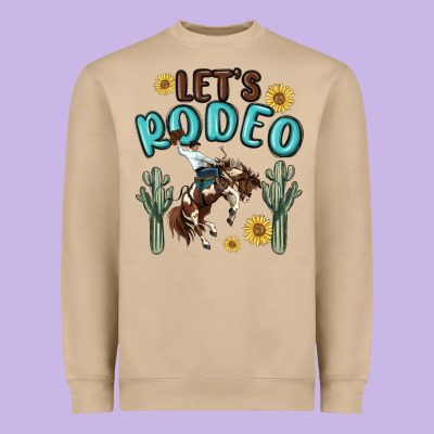 Let's Rodeo Heavyweight Sweatshirt Designed By Maliassmallbusiness