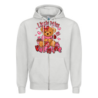 Dove Grey little miss valentine teddy bear Zipper Hoodie - LillyAllenDesigns
