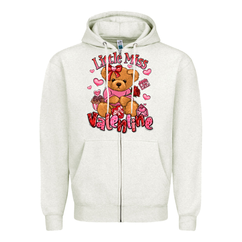 Little Miss Valentine Teddy Bear Zipper Hoodie by LillyAllenDesigns | Teevron