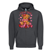 Smoke little miss valentine teddy bear Zipper Hoodie - LillyAllenDesigns
