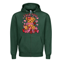 Sports Green little miss valentine teddy bear Zipper Hoodie - LillyAllenDesigns