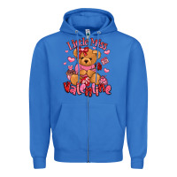 True Royal little miss valentine teddy bear Zipper Hoodie - LillyAllenDesigns