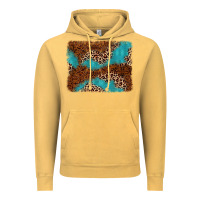Vintage Mustard turquoise glitter leopard background Vintage Hoodie - AdoDesignShop