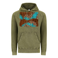 Vintage Olive turquoise glitter leopard background Vintage Hoodie - AdoDesignShop