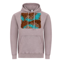 Vintage Zinc turquoise glitter leopard background Vintage Hoodie - AdoDesignShop