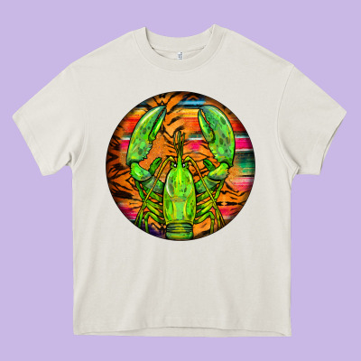 Lobster Round Heavy Core Tee Designed By Barkaloodesign