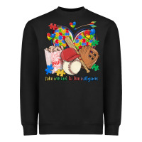 Take Me Out To The Ballgame  Autism Baseball Heavyweight Sweatshirt | Teevron