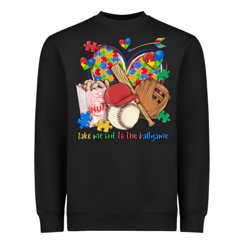 Take Me Out To The Ballgame  Autism Baseball Heavyweight Sweatshirt by MaliasSmallBusiness | Teevron