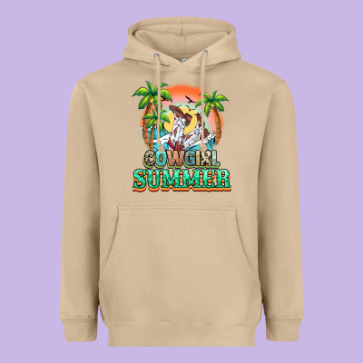 Cowgirl Summer Heavyweight Hoodie Designed By Nancycooperartshop