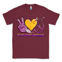 Burgundy peace love nursing Classic Tee - AdoDesignShop