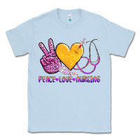 Dusty Blue peace love nursing Classic Tee - AdoDesignShop