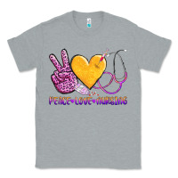 Heather Grey peace love nursing Classic Tee - AdoDesignShop