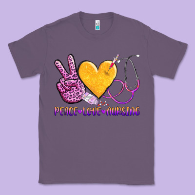 Peace Love Nursing Classic Tee Designed By Adodesignshop