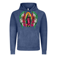 Vintage Denim mexican flag wings our lady of guadalupe Vintage Hoodie - Artiststas
