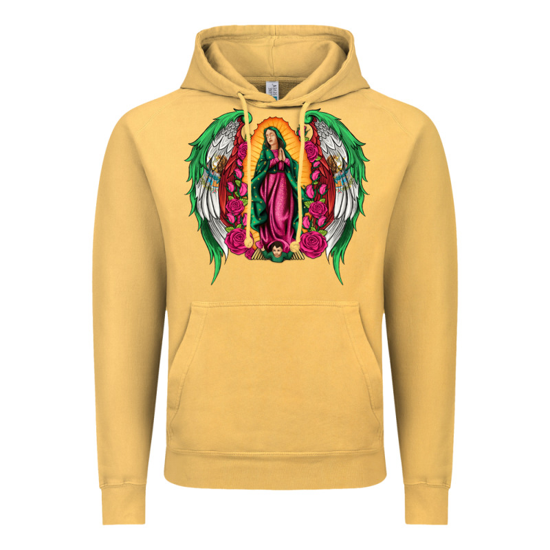 Mexican Flag Wings Our Lady Of Guadalupe Vintage Hoodie by Artiststas | Teevron