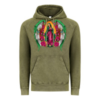 Vintage Olive mexican flag wings our lady of guadalupe Vintage Hoodie - Artiststas