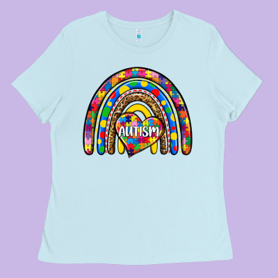 Autism Rainbow Ladies Tee Designed By Zillion Design Studio